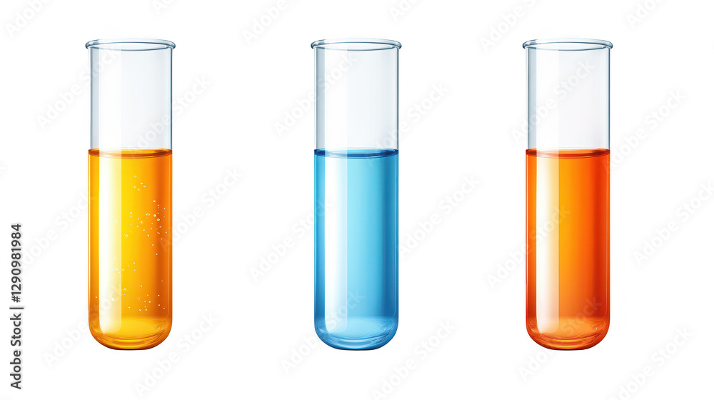 Vibrant laboratory scene, three test tubes filled with colorful liquids for scientific experimentation Vibrant laboratory scene, three test tubes filled with colorful liquids for scientific experimentation