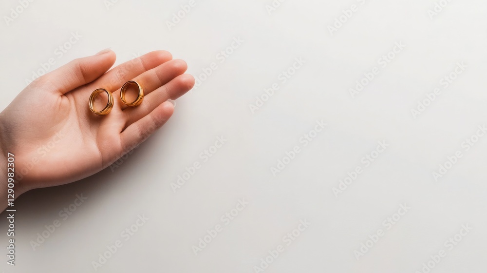 banner materials, posters, presentation materials. a hand with a ring on its palm with a white background and space for text banner materials, posters, presentation materials. a hand with a ring on its palm with a white background and space for text