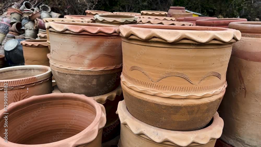 Large Empty Plant Pots in Nursery for Gardening Large Empty Plant Pots in Nursery for Gardening