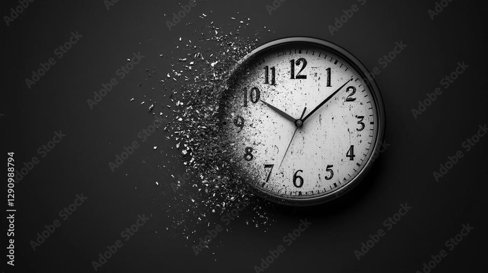 custom made wallpaper toronto digitalA clock face with the numbers fading away, creating a sense of disappearing time, abstract background