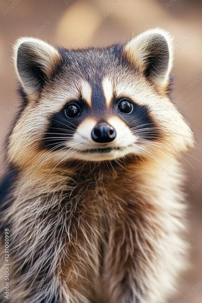 A close-up shot of a raccoon looking directly at the camera, great for wildlife or nature-related themes A close-up shot of a raccoon looking directly at the camera, great for wildlife or nature-related themes