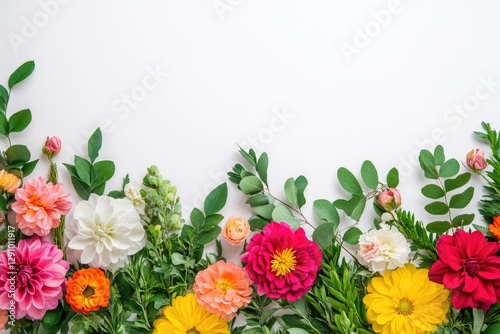 Wallpaper Mural A arrangement of vibrant flowers on a clean white background Torontodigital.ca