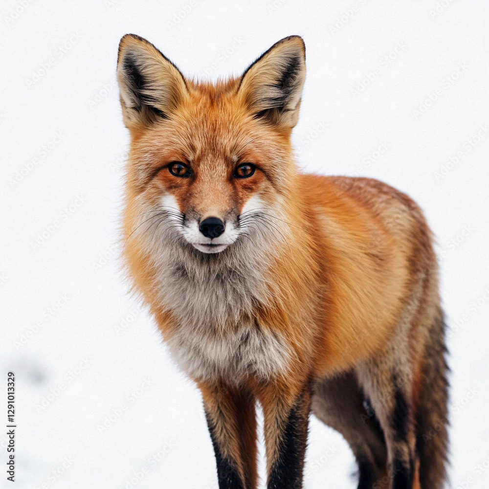 Fototapeta premium fox on white background