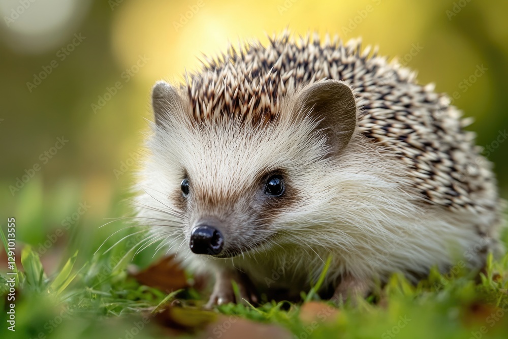 Fototapeta premium A small hedge sits atop a lush green field, providing a natural boundary