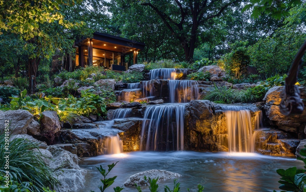 Obraz premium Stunning island landscape with a hidden waterfall