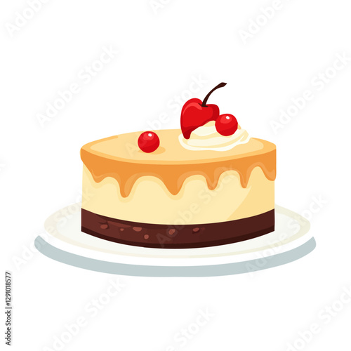 Minimalist flat illustration of Torte, featuring a clean design isolated on a white background.

