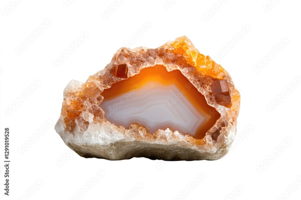 Translucent stone reveals intricate patterns and warm colors, sh Translucent stone reveals intricate patterns and warm colors, sh