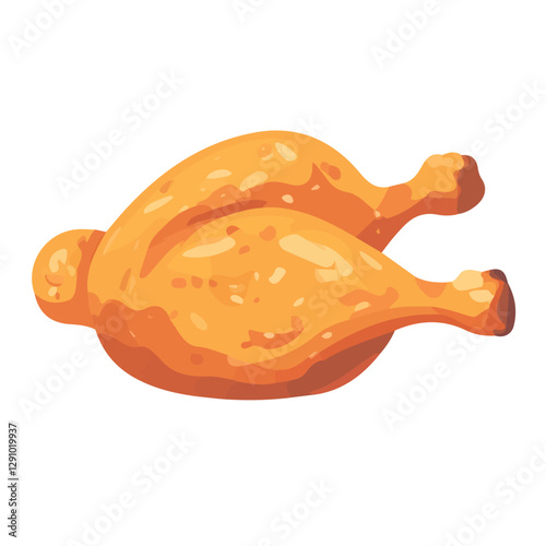 Minimalist flat illustration of Tandoori Chicken, featuring a clean design isolated on a white background.

