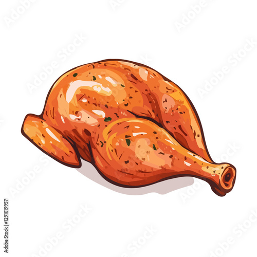 Minimalist flat illustration of Tandoori Chicken, featuring a clean design isolated on a white background.

