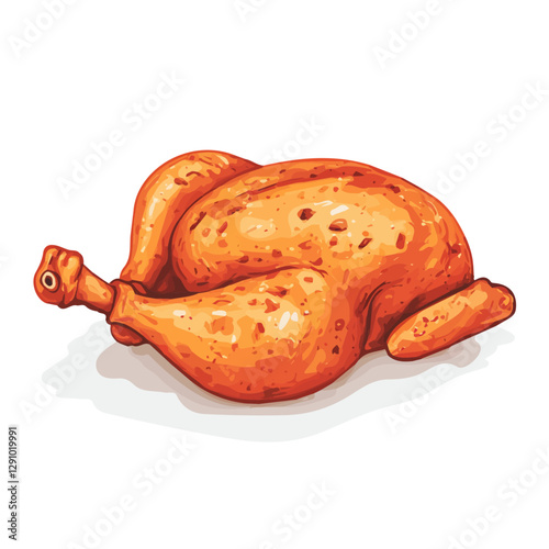 Minimalist flat illustration of Tandoori Chicken, featuring a clean design isolated on a white background.

