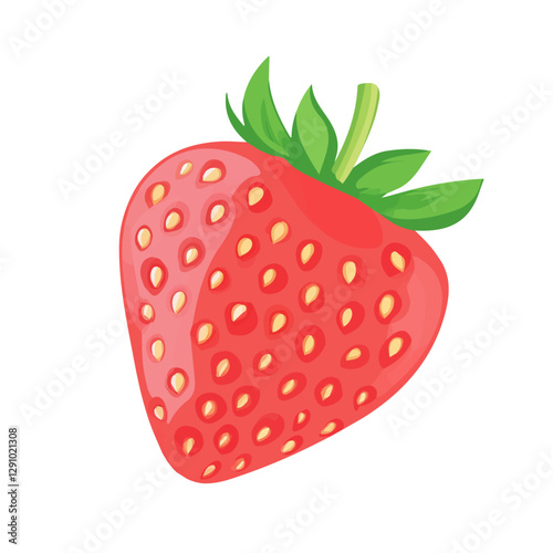 Minimalist flat illustration of Strawberry, featuring a clean design isolated on a white background.

