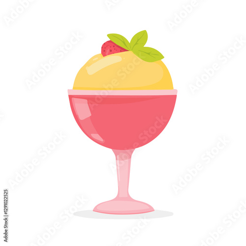 Minimalist flat illustration of Sorbet, featuring a clean design isolated on a white background.

