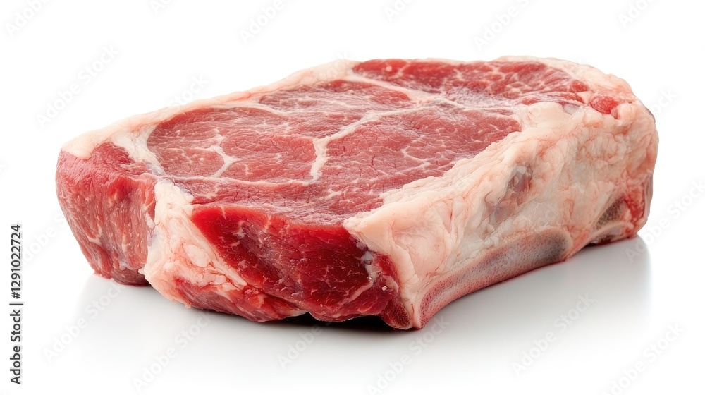 Raw beef steak, isolated on white background, food photography, recipe ingredient Raw beef steak, isolated on white background, food photography, recipe ingredient