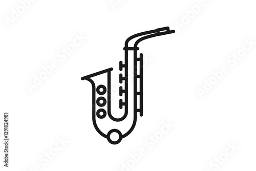 saxophone icon line vector design