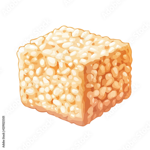 Minimalist flat illustration of Rice Krispies, featuring a clean design isolated on a white background.

