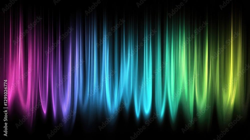 Colorful Flowing Wave Patterns against Dark Background Colorful Flowing Wave Patterns against Dark Background