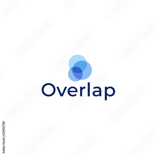 Overlap Concept with Transparent Blue Circles Abstract Design Element Symbol Visual Communication