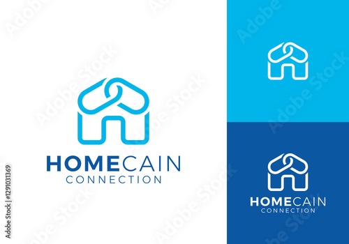 simple home chain logo vector design inspiration