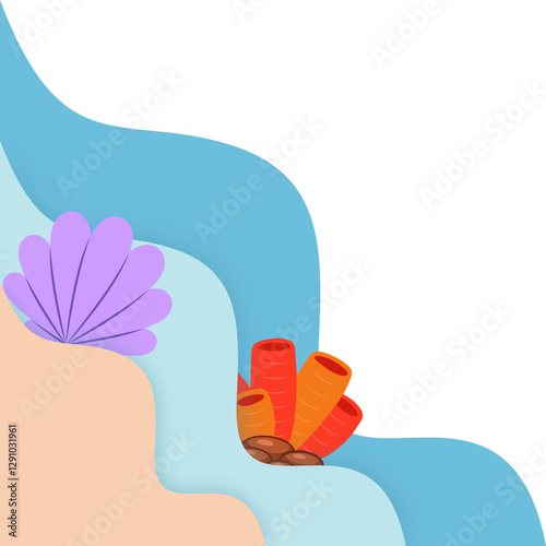 Wavy Beach With Coral Corner
