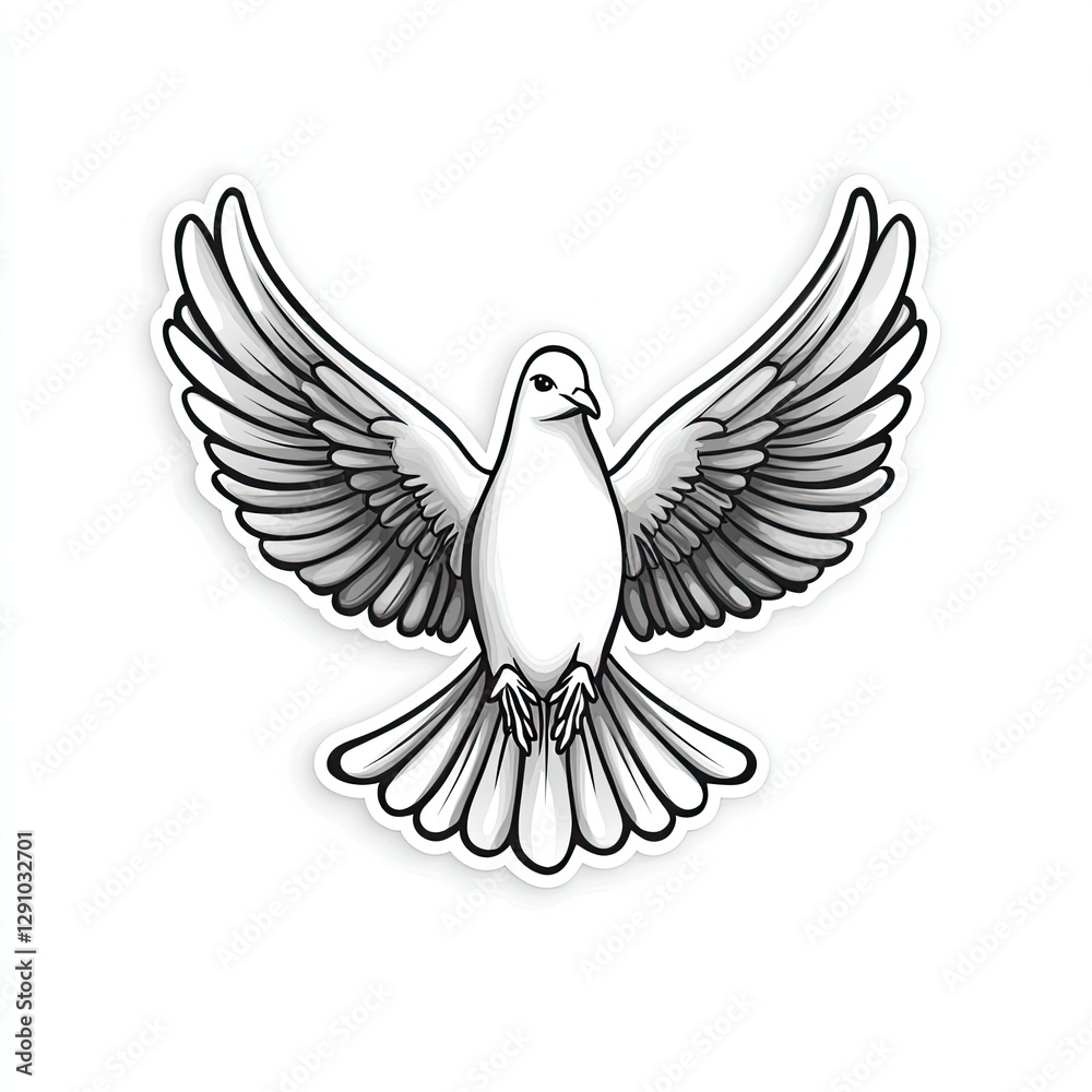 Obraz premium Dove in Flight, Symbolic Image