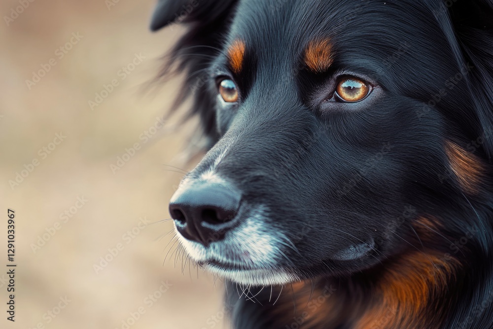 Fototapeta premium Close-up of a dog's face with blurred background