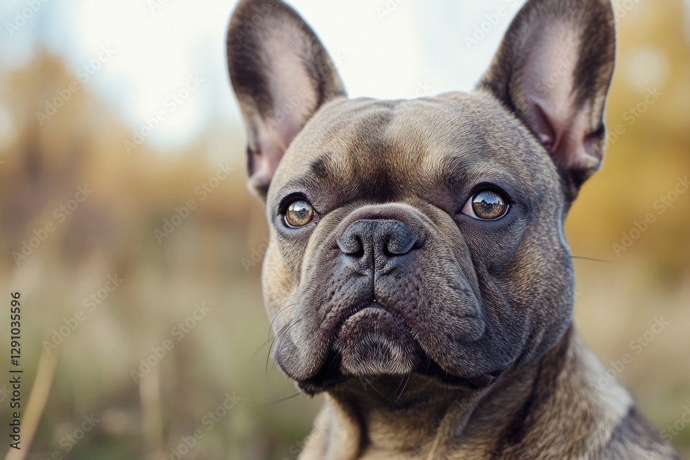 A close-up shot of a curious dog gazing into the camera lens A close-up shot of a curious dog gazing into the camera lens