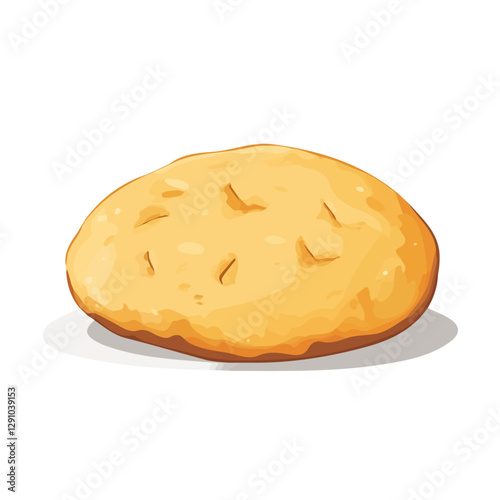 Minimalist flat illustration of Bannock, featuring a clean design isolated on a white background.

