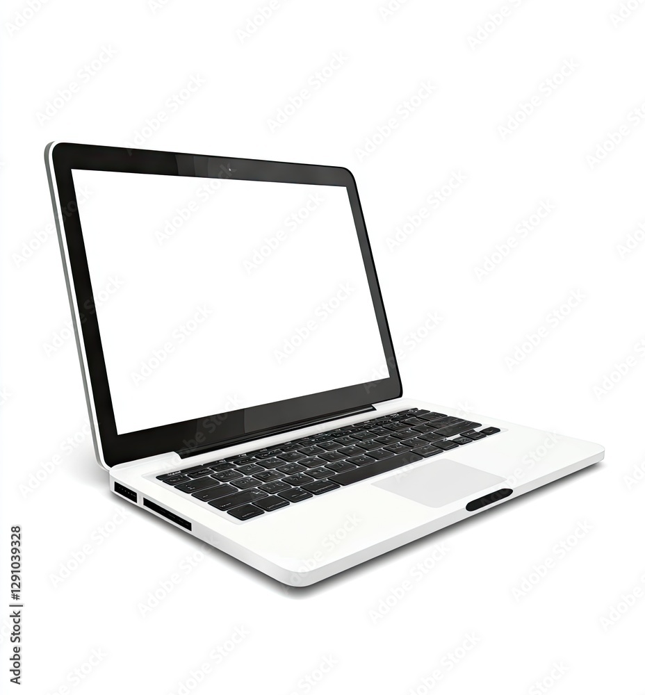White Laptop on White Background White Laptop on White Background