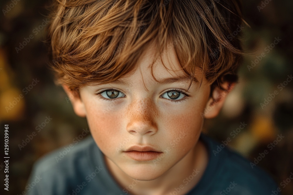 A young child with distinct freckles on their face, captured in a close-up shot A young child with distinct freckles on their face, captured in a close-up shot