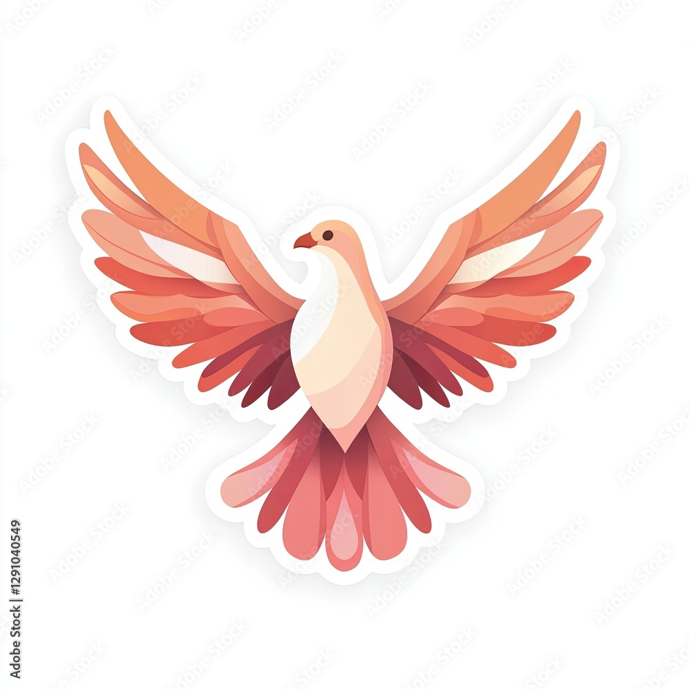 Fototapeta premium Flying Dove Illustration (1)
