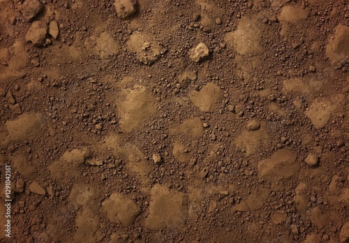 Textured Ground Surface Featuring Rocks, Dirt, and Soil in Natural Earthy Tones