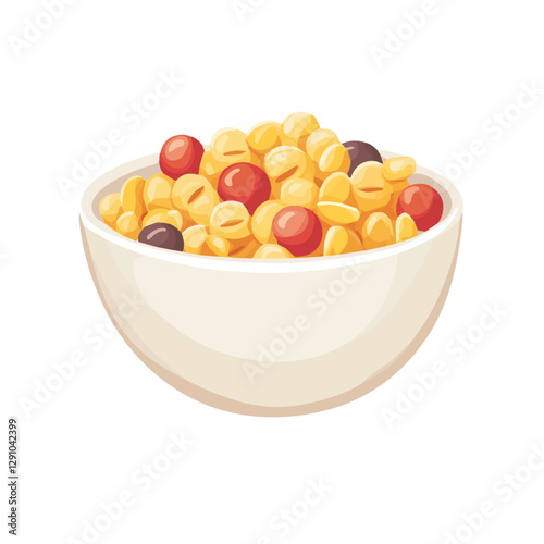 Minimalist flat illustration of Cereal, featuring a clean design isolated on a white background.

