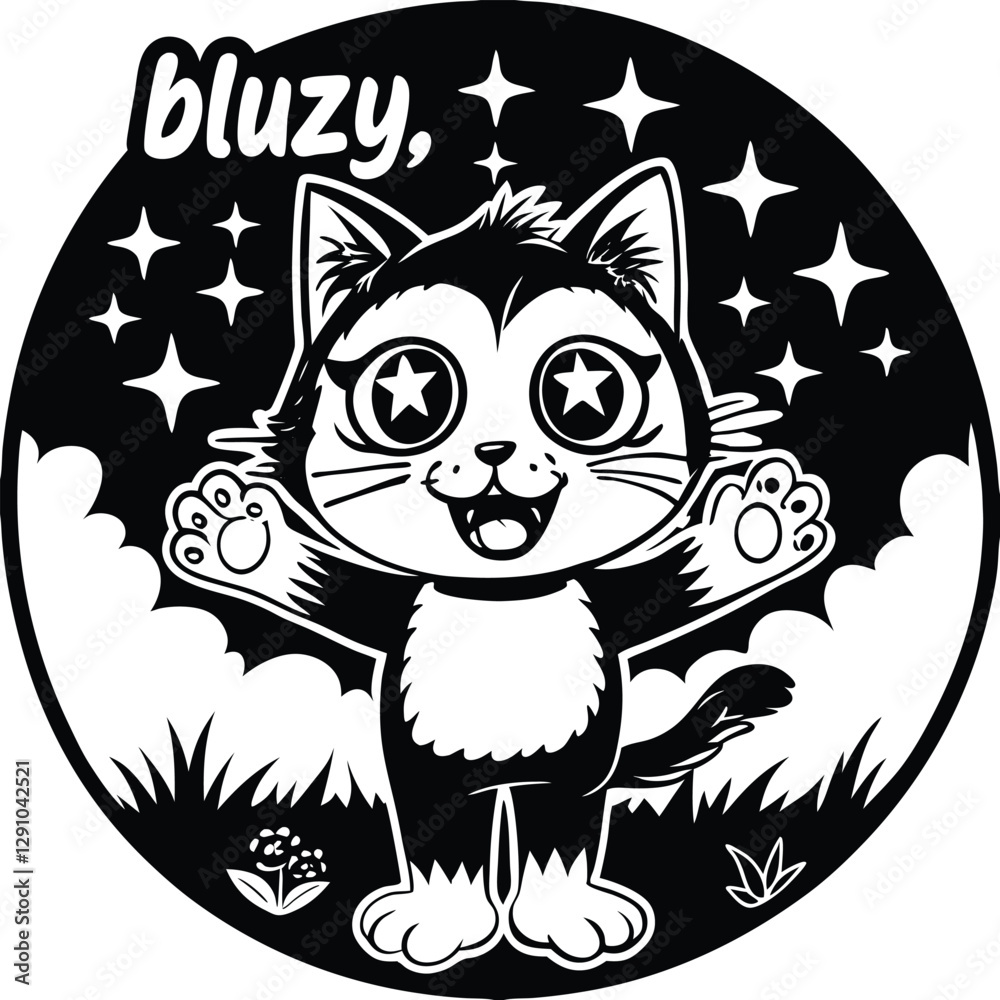 Charming Cat Character Design Perfect for Kids' Crafts and Artwork. Charming Cat Character Design Perfect for Kids' Crafts and Artwork.