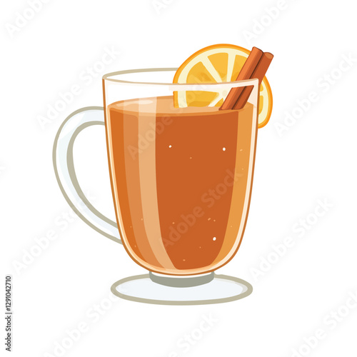 Minimalist flat illustration of Chai Tea, featuring a clean design isolated on a white background.

