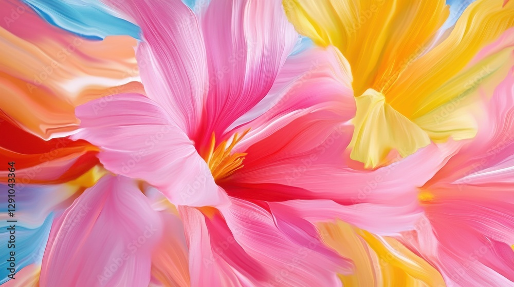 Fototapeta premium Vibrant wildflowers dance in the wind across a sunlit meadow in springtime beauty