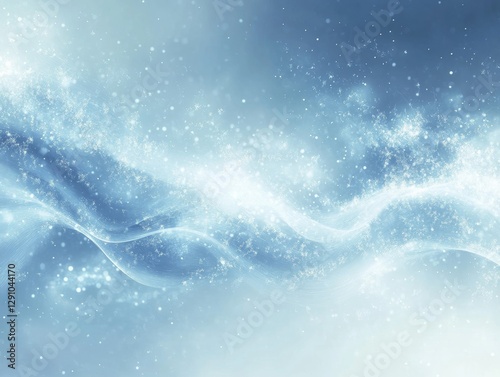 Glowing Winter Snowflakes in a Soft Abstract Swirl
