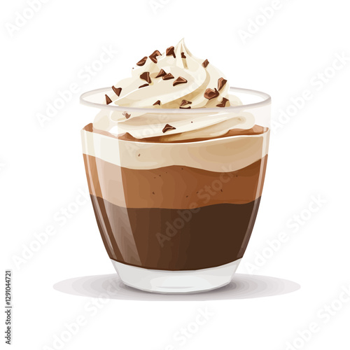 Minimalist flat illustration of Chocolate Mousse, featuring a clean design isolated on a white background.

