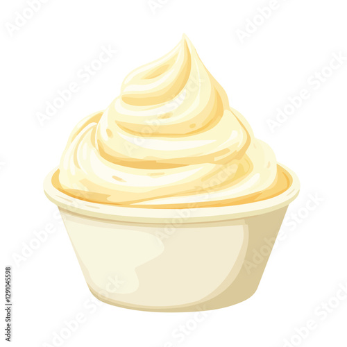 Minimalist flat illustration of Clotted Cream, featuring a clean design isolated on a white background.

