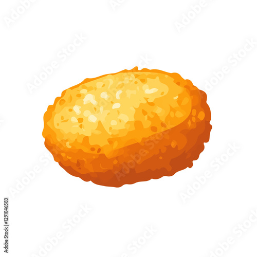 Minimalist flat illustration of Croquette, featuring a clean design isolated on a white background.

