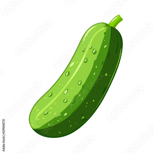 
Minimalist flat illustration of Cucumber, featuring a clean design isolated on a white background.

