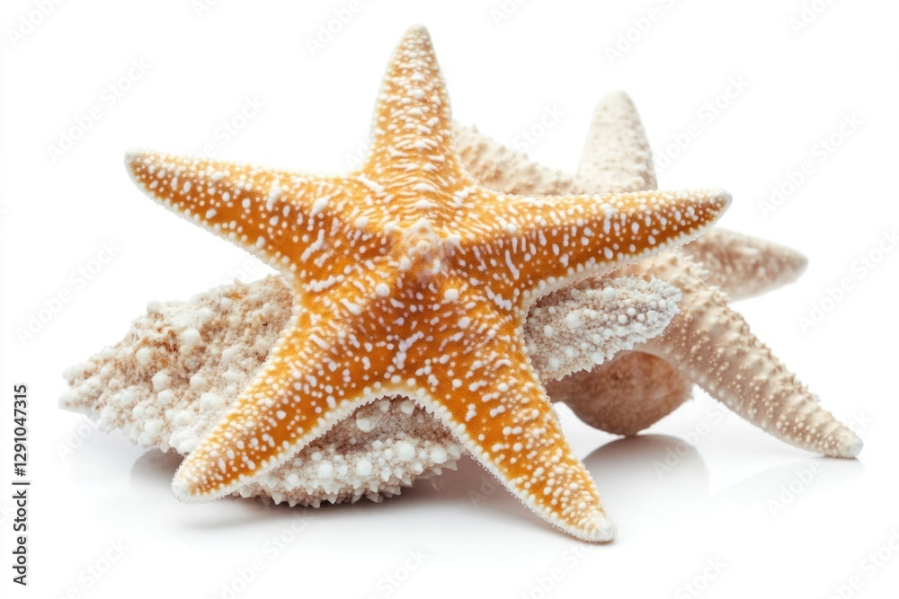 Starfish sitting together on the ocean floor, ideal for underwater or aquatic themed projects Starfish sitting together on the ocean floor, ideal for underwater or aquatic themed projects