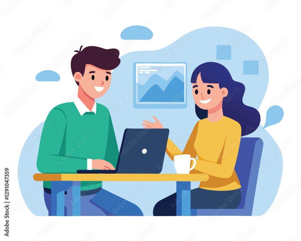 Professional Job Interview – Modern Flat Vector Illustration Professional Job Interview – Modern Flat Vector Illustration