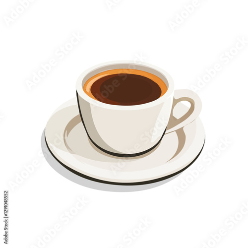 Minimalist flat illustration of Espresso Shot, featuring a clean design isolated on a white background.

