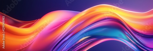 Wallpaper Mural 3d background minimalistic mockup with space for text, smooth abstract waves in vibrant colors, high-energy effect Torontodigital.ca