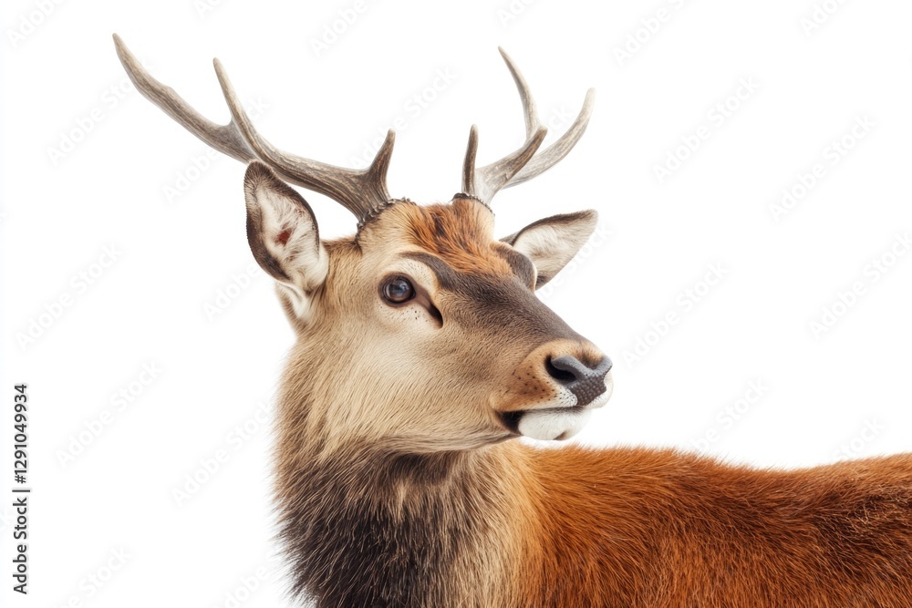 A close-up shot of a deer with impressive antlers, great for wildlife or nature-related themes A close-up shot of a deer with impressive antlers, great for wildlife or nature-related themes