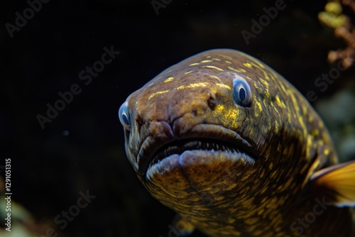 A close-up shot of a fish gazing directly at the lens