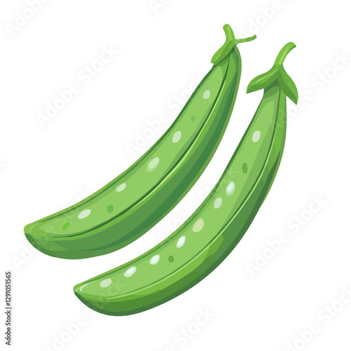 Minimalist flat illustration of Green Beans, featuring a clean design isolated on a white background.


