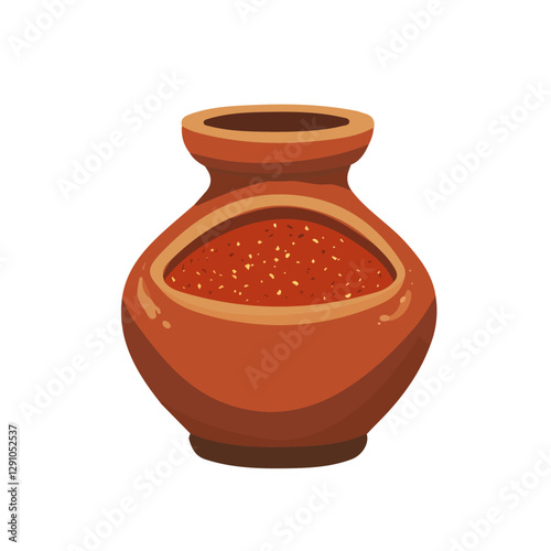 Minimalist flat illustration of Harissa, featuring a clean design isolated on a white background.

