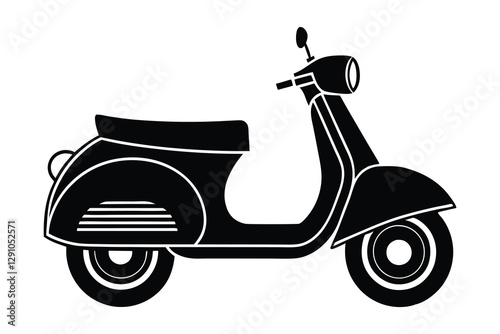 Classic vintage scooter vector illustration white background