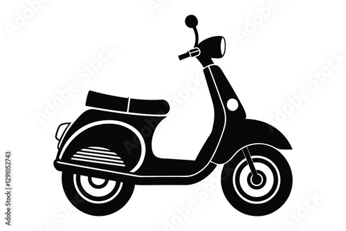 retro vintage scooter silhouette vector illustration
